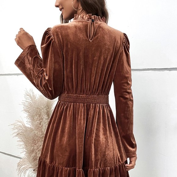 Smocked Waist Long Sleeve Dress - Picture 6 of 8